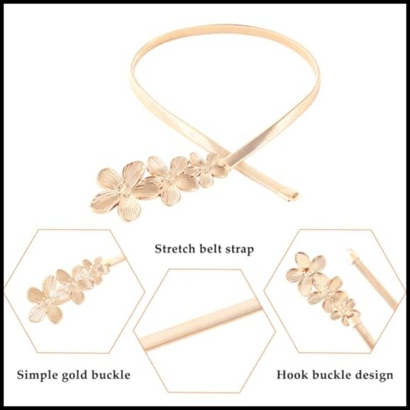 Metal Stretch Waist Skinny Belt for Women Fashion Waistband main image 4